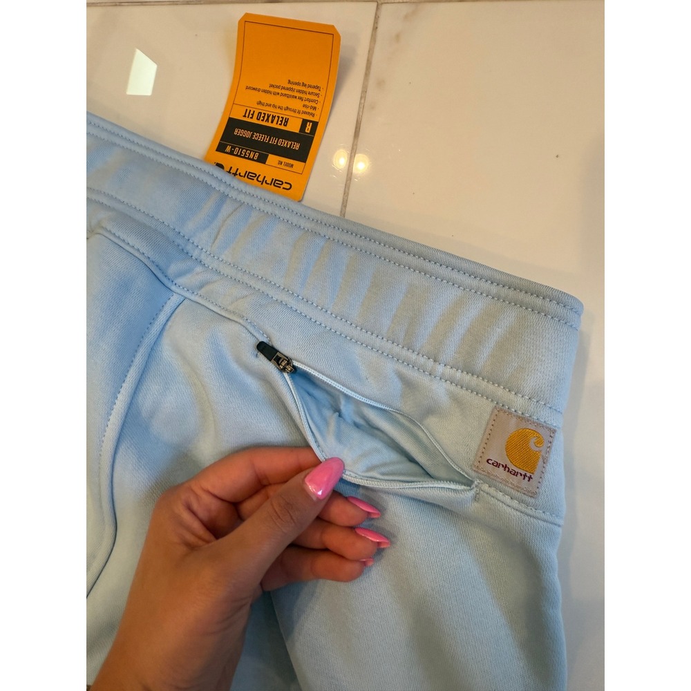 Carhartt Womens Relaxed Fit Fleece Jogger Light Blue BN5510-W Small NWT - Picture 11 of 11